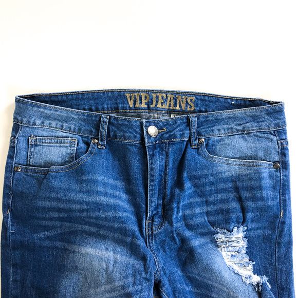 VIP Jeans Distressed Fishnet Jeans - Picture 5 of 8